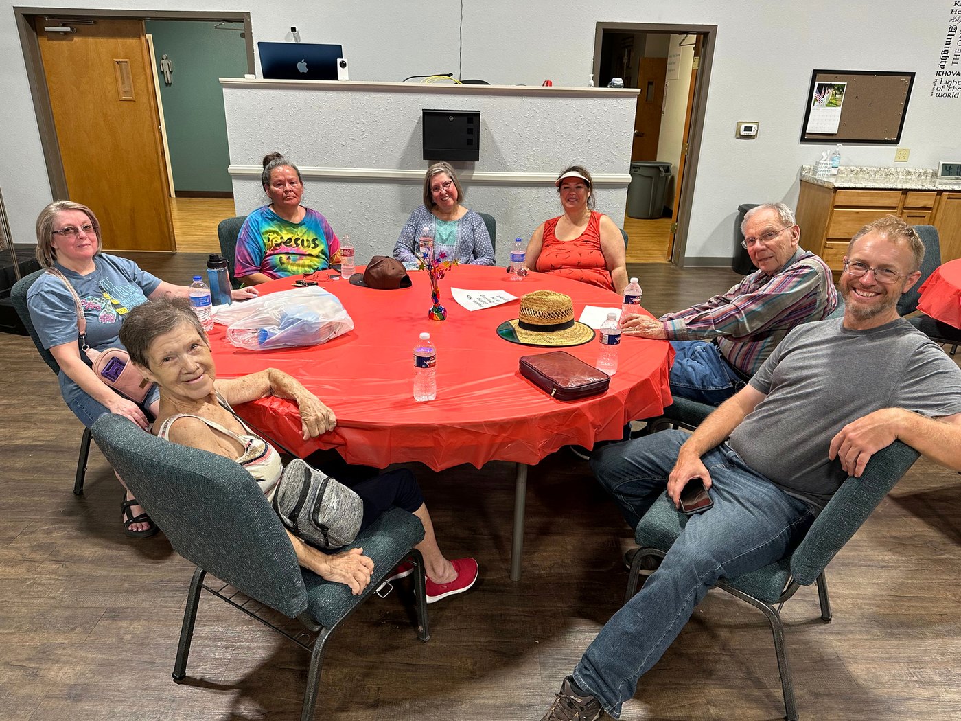 Members of Harmony Baptist Church sharing a meal together after worship