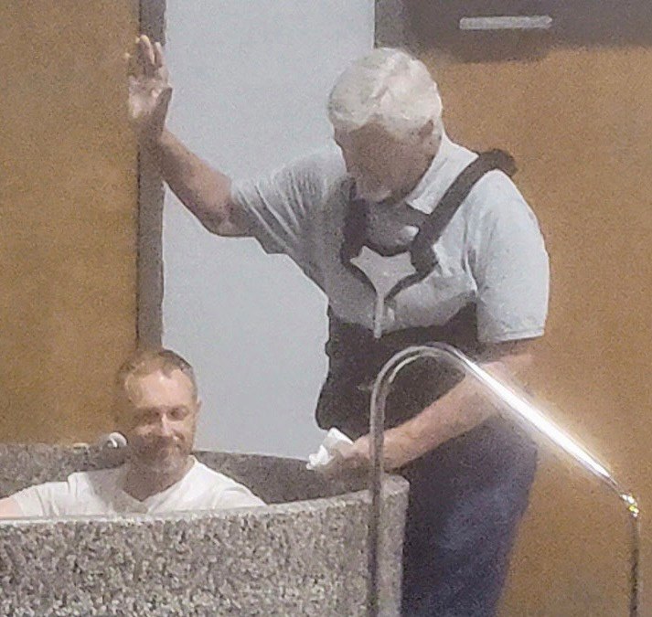 A baptism service at Harmony Baptist Church